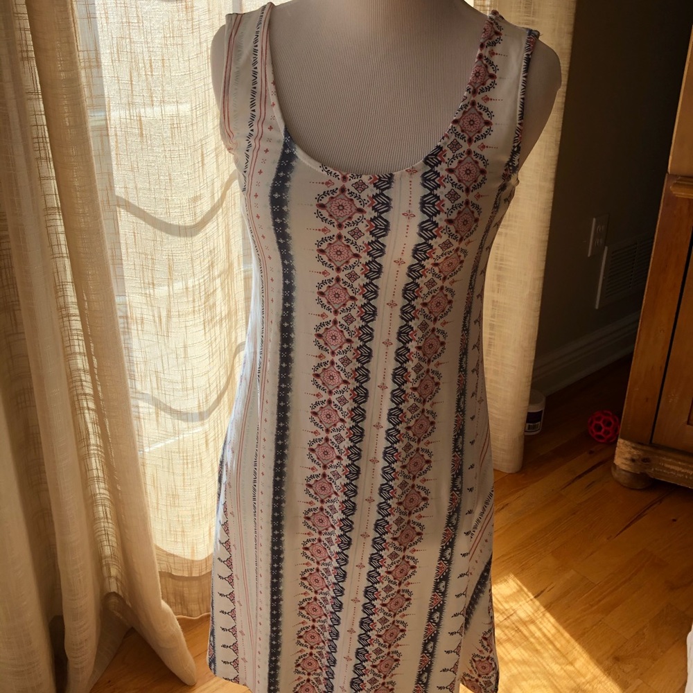 A white dress with different colors!
